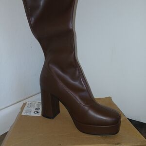SHEIN Chocolate Heeled Boots